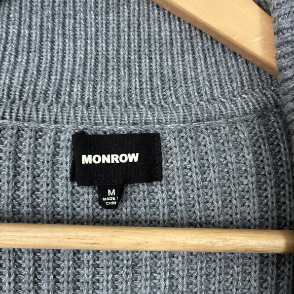 MONROW Sweater Double Breasted Knit Cardigan Size M Blazer Wool Cotton $285 - Picture 6 of 14